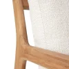 Jack Solid Teak Outdoor 3 Seater Sofa, Off White Fabric
