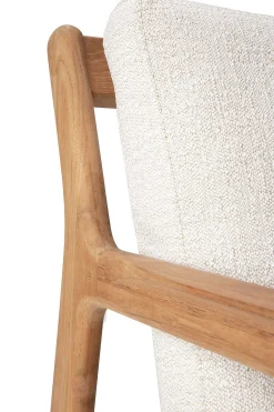 Jack Solid Teak Outdoor 3 Seater Sofa, Off White Fabric