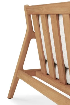 Jack Solid Teak Outdoor 3 Seater Sofa, Off White Fabric