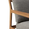 Jack Solid Teak Outdoor 2 Seater Sofa, Mocha Fabric