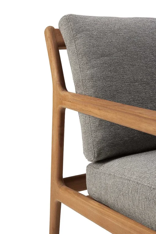 Jack Solid Teak Outdoor 2 Seater Sofa, Mocha Fabric