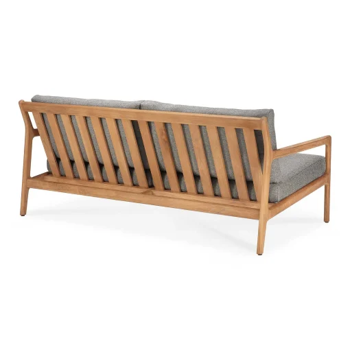 Jack Solid Teak Outdoor 2 Seater Sofa, Mocha Fabric