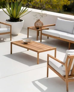 Jack Solid Teak Outdoor Coffee Table, 59.5