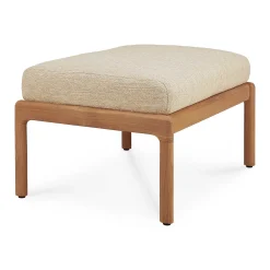 Jack Solid Teak Outdoor Footstool, Natural