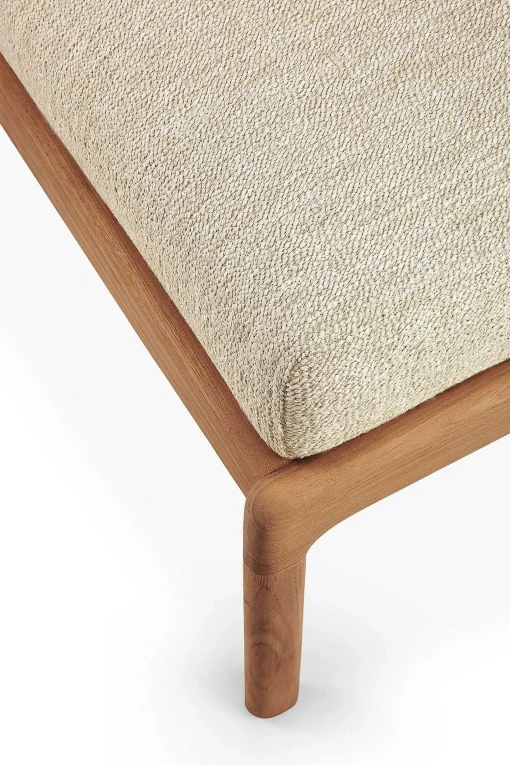 Jack Solid Teak Outdoor Footstool, Natural