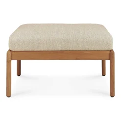 Jack Solid Teak Outdoor Footstool, Natural