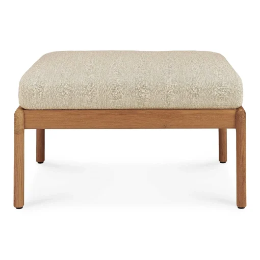Jack Solid Teak Outdoor Footstool, Natural