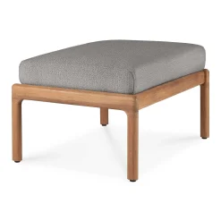 Jack Solid Teak Outdoor Footstool, Mocha