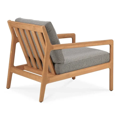 Jack Solid Teak Outdoor Lounge Chair, Mocha Fabric