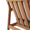 Jack Solid Teak Outdoor Lounge Chair, Natural Fabric