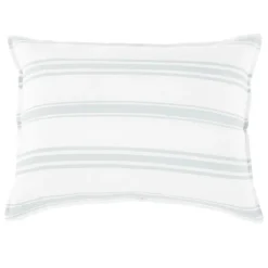 Jackson King Sham, White & Ocean^Be Home Cheap