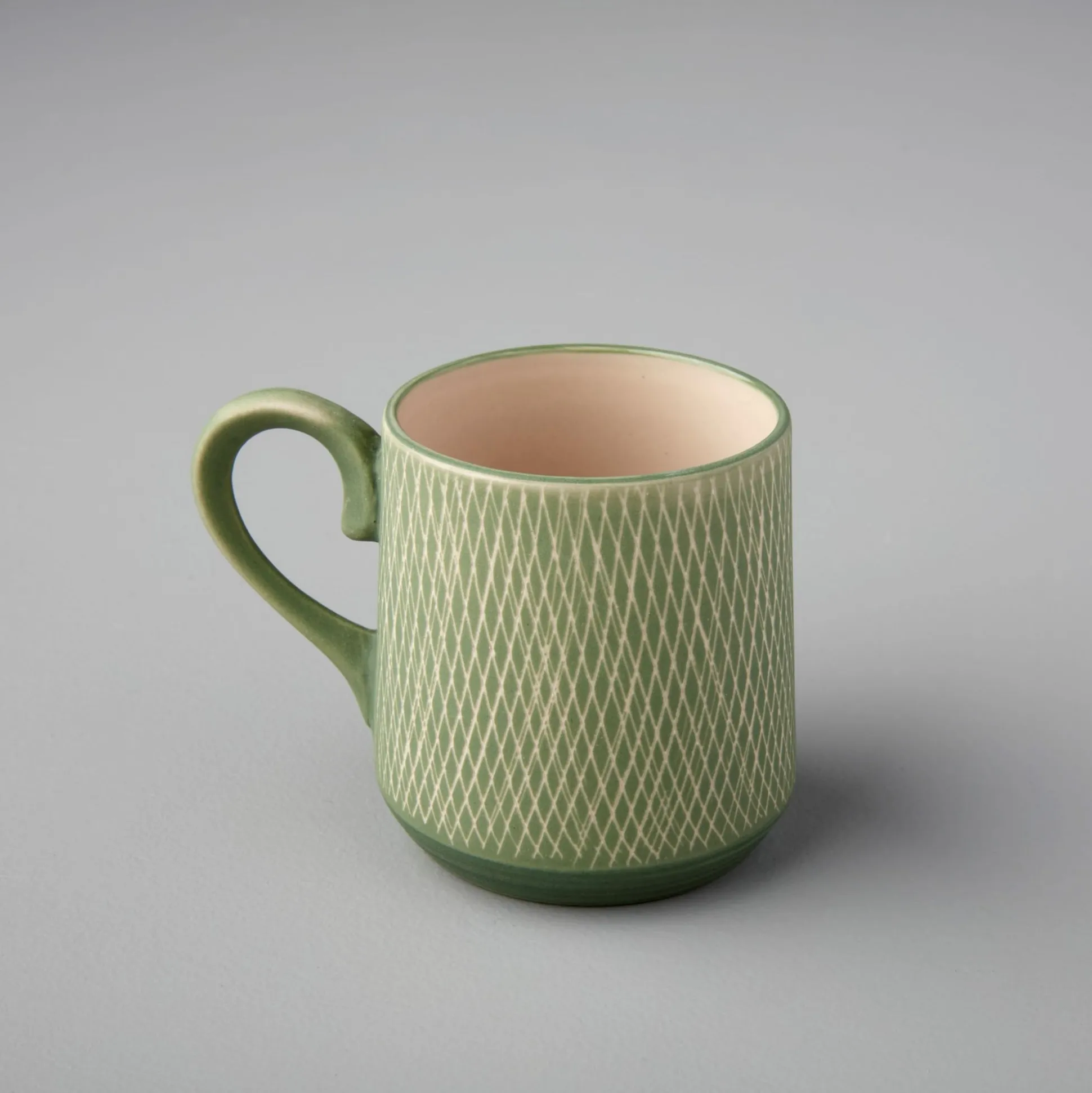 Jade Crosshatch Espresso Cups, Set of 4^Be Home Fashion