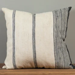 Joey Square Pillow, Ivory & Black^Be Home Shop