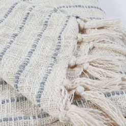 Jojo Handwoven Throw, Blue Grey^Be Home Discount
