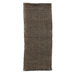 Jute & Cotton Table Runner with Chevron Pattern^Be Home Best