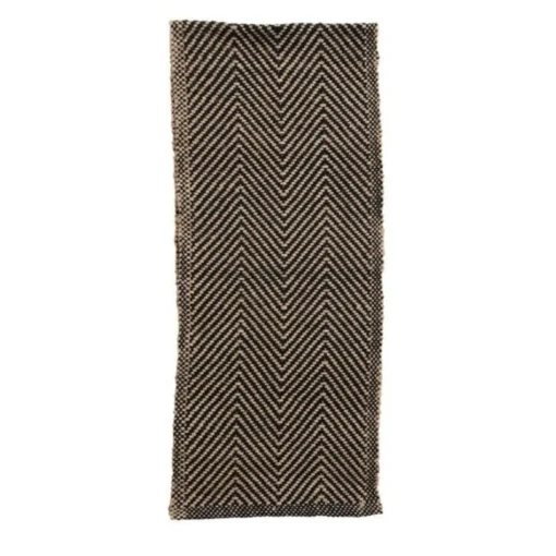 Jute & Cotton Table Runner with Chevron Pattern^Be Home Best