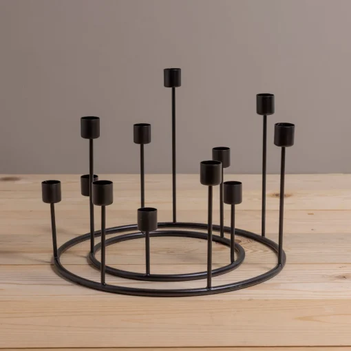 Kent Black Candlestick Wreath, Large^Be Home Hot
