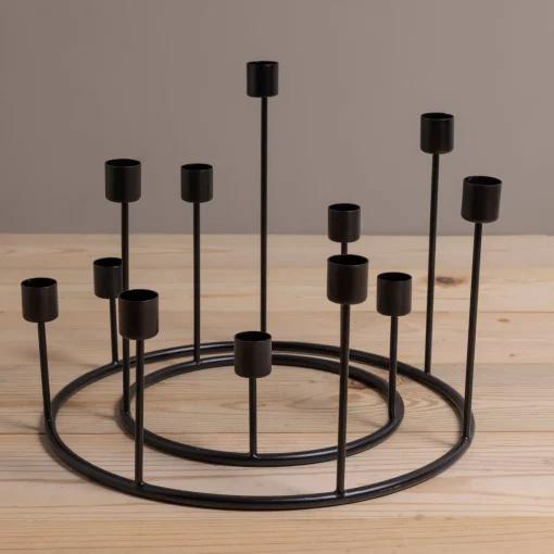 Kent Black Candlestick Wreath, Large^Be Home Hot