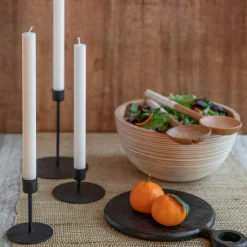 Kent Black Taper Candle Holder, Short^Be Home Fashion