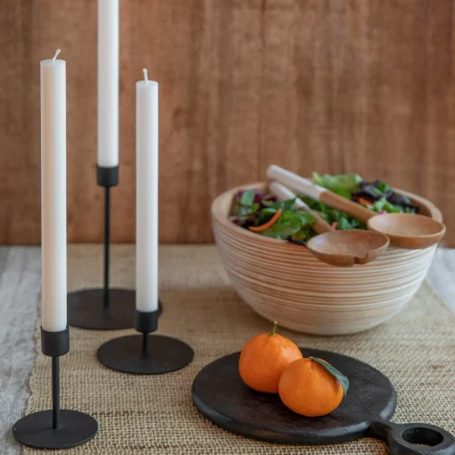 Kent Black Taper Candle Holder, Short^Be Home Fashion