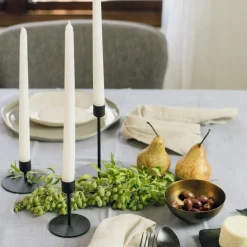 Kent Black Taper Candle Holder, Short^Be Home Fashion