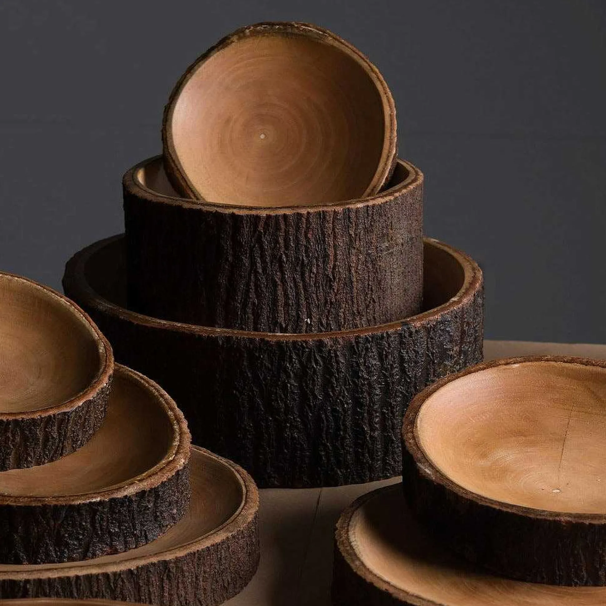 Kiln Mango Wood Bowl with Bark, Large