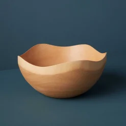 Kiln Mango Wood Wave Edge Bowl, Large