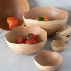 Kiln Mango Wood Wave Edge Bowl, Small