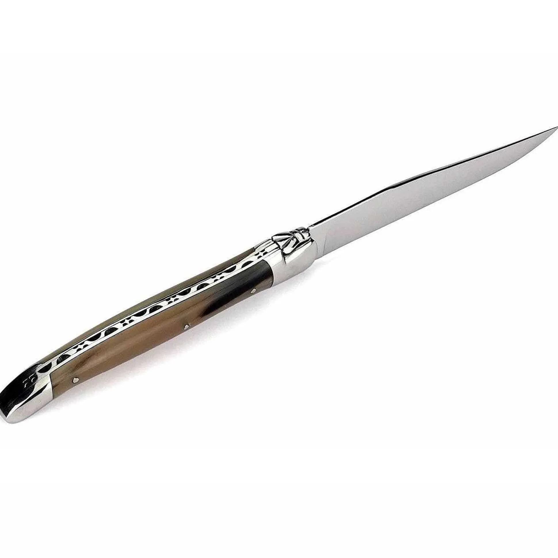 Laguiole en Aubrac Handcrafted Steak Knives, Set of 4, Solid Horn