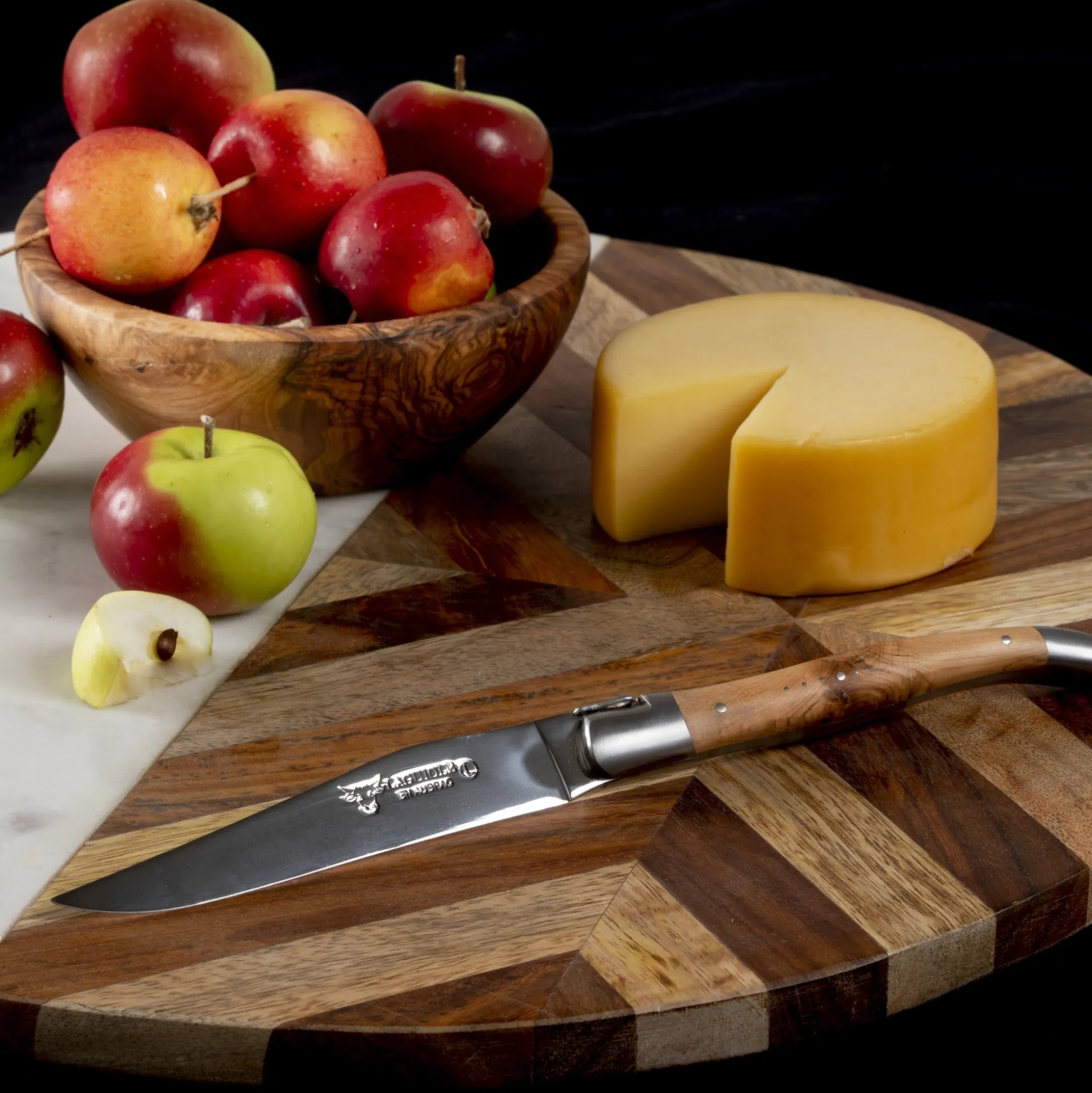 Laguiole en Aubrac Handcrafted Steak Knives, Set of 4, Juniper Wood^Be Home Cheap