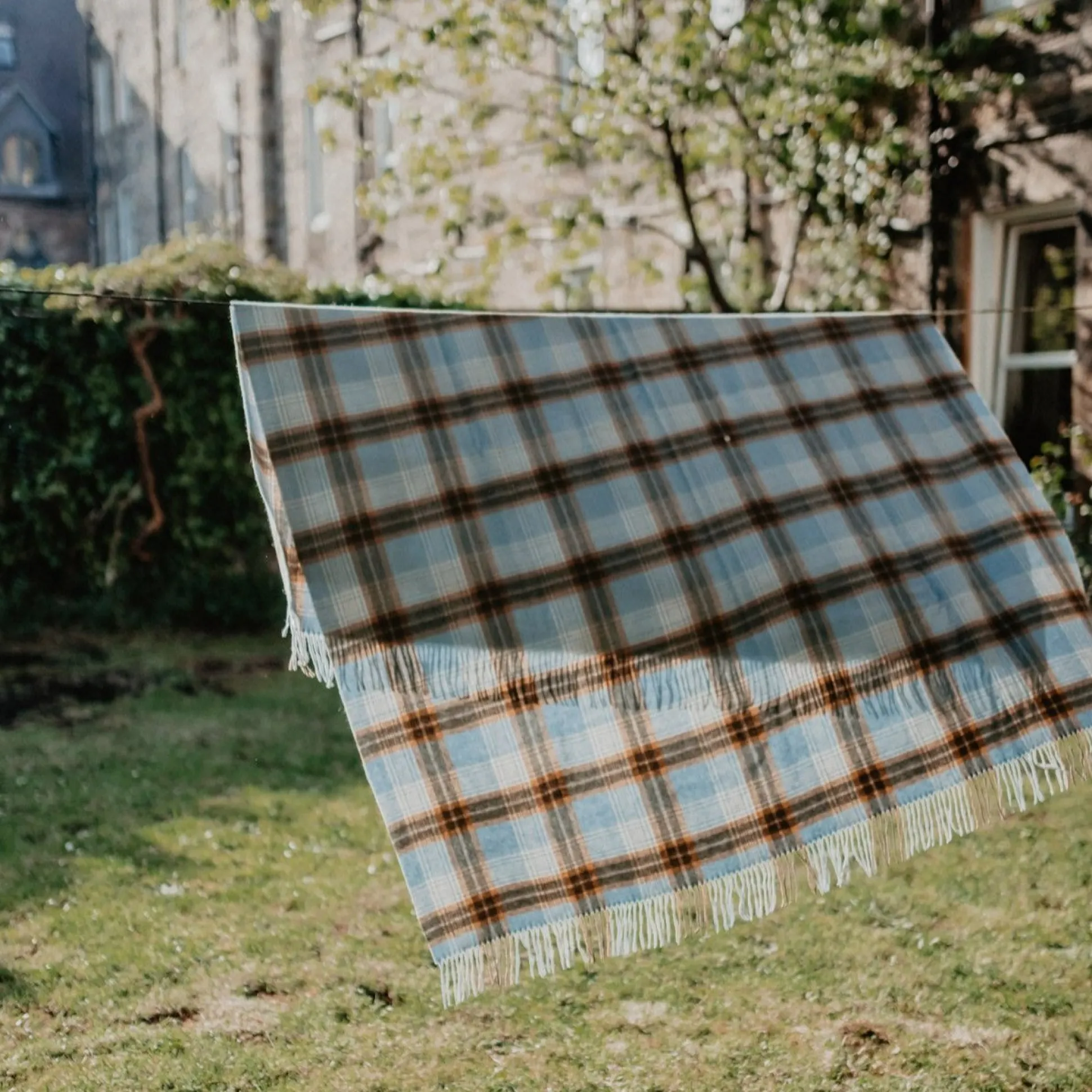 Lambswool Blanket in Coastal Heritage Check^Be Home Cheap