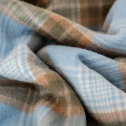 Lambswool Blanket in Coastal Heritage Check^Be Home Cheap