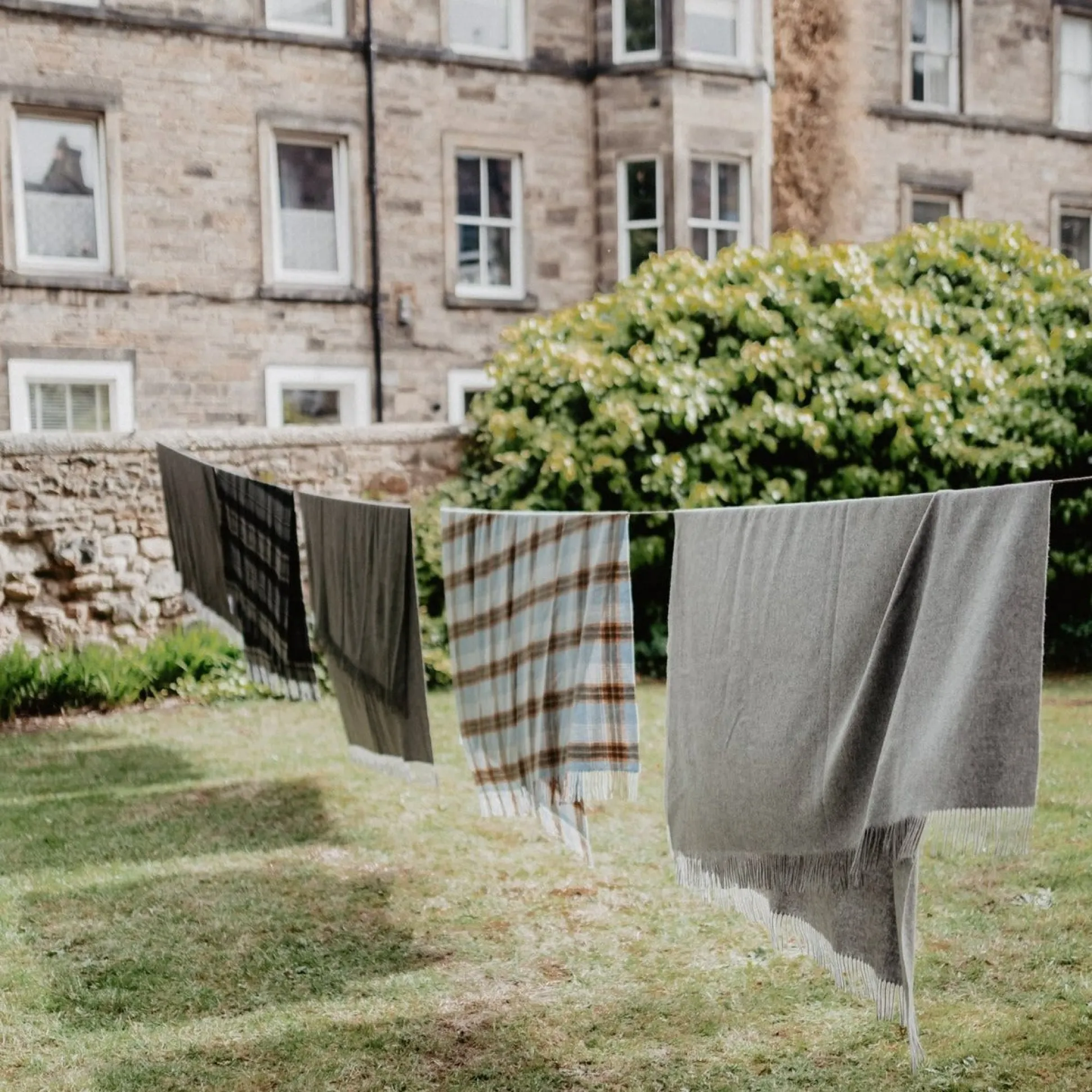 Lambswool Blanket in Coastal Heritage Check^Be Home Cheap