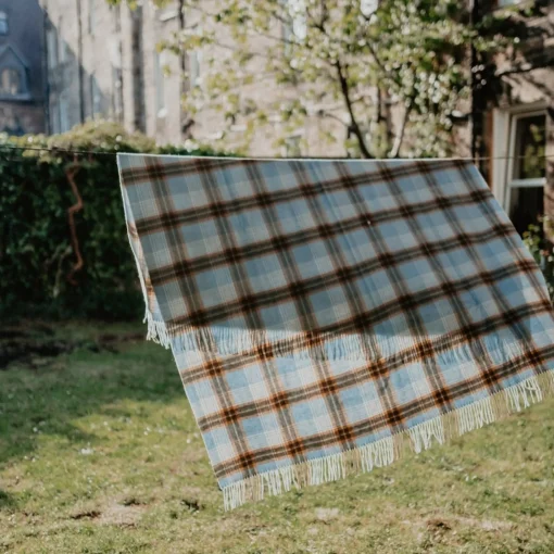 Lambswool Blanket in Coastal Heritage Check^Be Home Best