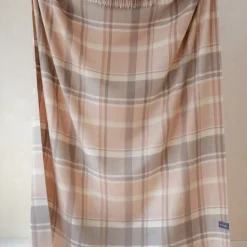 Lambswool Blanket in Neutral Multi Check^Be Home Store