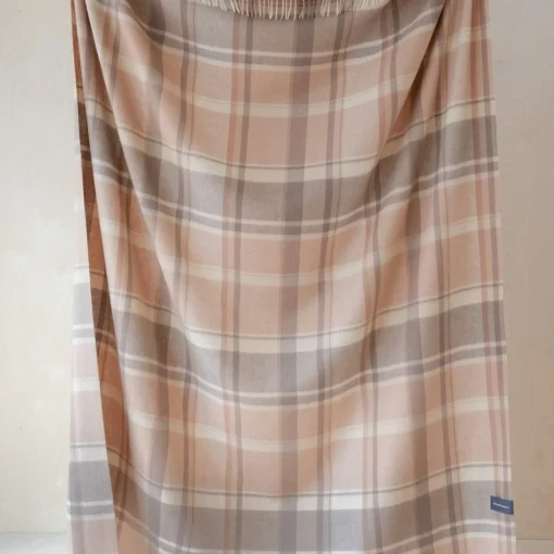 Lambswool Blanket in Neutral Multi Check^Be Home Store