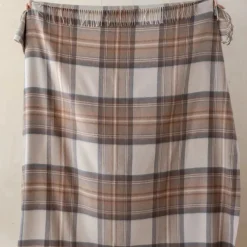 Lambswool Blanket in Stewart Natural Dress Tartan^Be Home Flash Sale