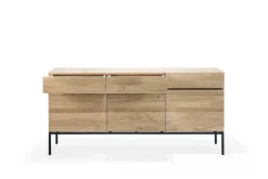 Ligna Sideboard with Black Metal, 3 Doors & 3 Drawers