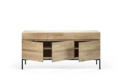 Ligna Sideboard with Black Metal, 3 Doors & 3 Drawers