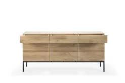 Ligna Sideboard with Black Metal, 3 Doors & 3 Drawers