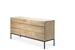 Ligna Sideboard with Black Metal, 3 Doors & 3 Drawers