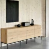 Ligna Sideboard with Black Metal, 4 Doors & 4 Drawers