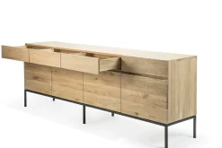Ligna Sideboard with Black Metal, 4 Doors & 4 Drawers