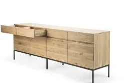Ligna Sideboard with Black Metal, 4 Doors & 4 Drawers