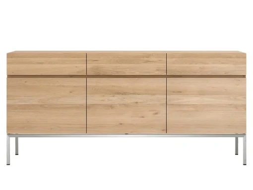Ligna Sideboard with Stainless Steel, 3 Doors & 3 Drawers