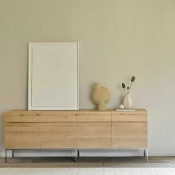 Ligna Sideboard with Stainless Steel, 4 Doors & 4 Drawers