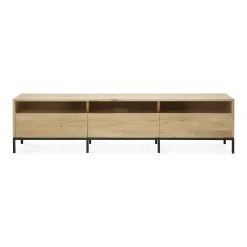 Ligna Solid Oak Media Console, 83"