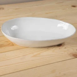 Livia 14" Oval Baker, White