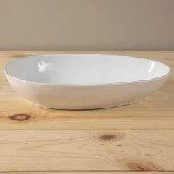 Livia 14" Oval Baker, White