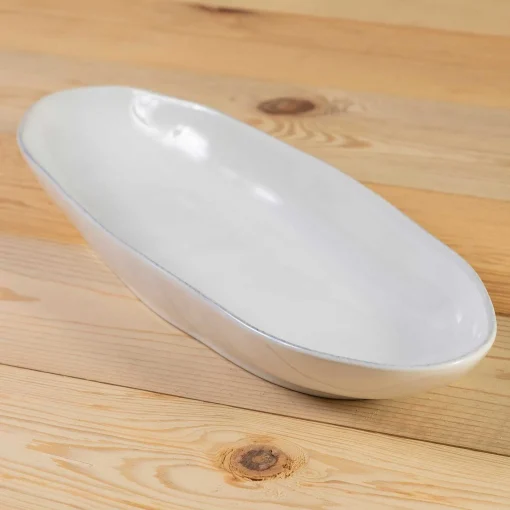 Livia 16" Oval Platter, White